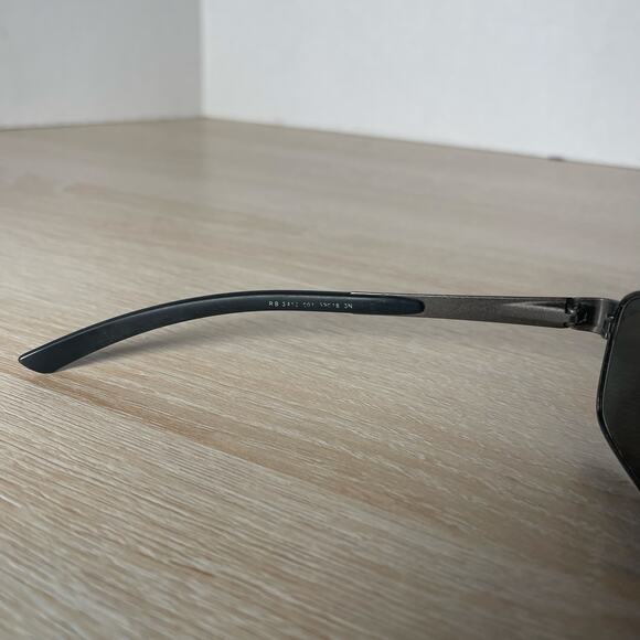 Ray-Ban RB3413 004 Sunglasses Silver Black FRAMES ONLY 59-18 3N Made in Italy - Picture 4 of 9